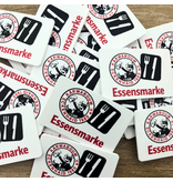 Witte plastic rechthoek munten 54 x 39 mm met jouw eigen ontwerp - per 100 stuks