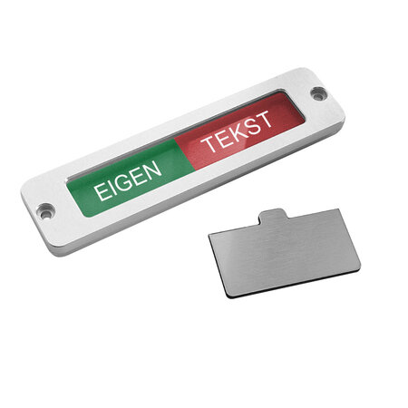 CombiCraft Aluminium schuifbordje met eigen tekst 100x25mm met gaten - per stuk