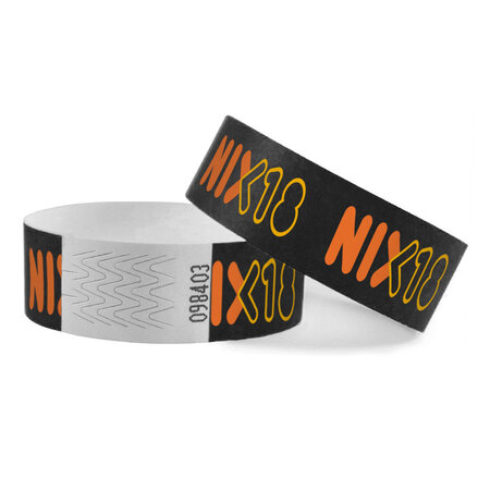 Brede NIX18 Tyvek polsbandjes - per 100 stuks