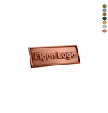 Gegoten logo plaatje 40x15mm met of zonder tape vanaf 100 stuks