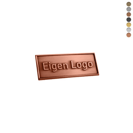 Gegoten logo plaatje 40x15mm met of zonder tape vanaf 100 stuks