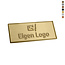 Gegoten logo plaatje 50x20mm met of zonder tape vanaf 100 stuks