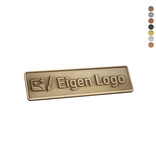 Gegoten logo plaatje 60x15mm met of zonder tape vanaf 100 stuks