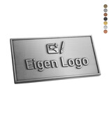 Gegoten logo plaatje 70x40mm met of zonder tape vanaf 100 stuks