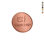 Gegoten logo plaatje Ø30mm met of zonder tape vanaf 100 stuks