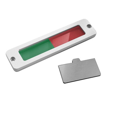 Blanco aluminium schuifbordje groen rood 100x25mm met gaten - per stuk