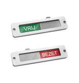 Aluminium schuifbordje Vrij-Bezet 100x25mm met gaten - per stuk