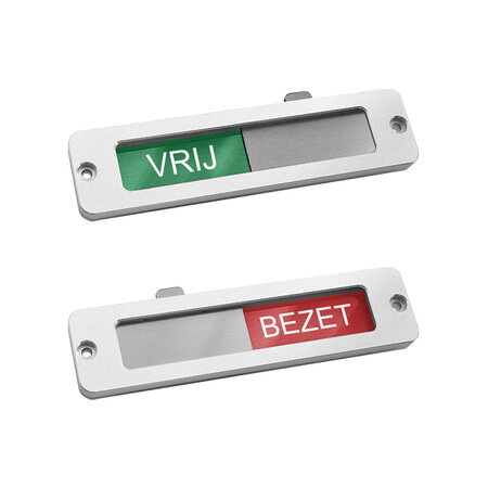 CombiCraft Aluminium schuifbordje Vrij-Bezet 100x25mm met gaten - per stuk