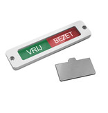 Aluminium schuifbordje Vrij-Bezet 100x25mm met gaten - per stuk