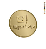 Gegoten logo plaatje Ø40mm met of zonder tape vanaf 100 stuks