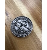 Gegoten logo plaatje Ø40mm met of zonder tape vanaf 100 stuks