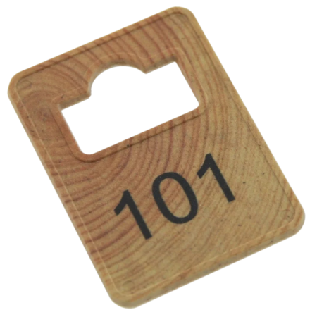 CombiCraft Garderobemunten Tiffany hout 36x50mm vaste nummering - per set