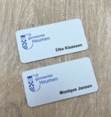Aluminium naambadge Symphony 70x35mm met eigen ontwerp zilver - per stuk