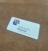 Aluminium naambadge Symphony 70x35mm met eigen ontwerp zilver - per stuk