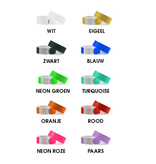 Blanco Tyvek polsbandjes 10-kleurenmix - per 100 stuks