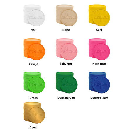 CombiCraft Plastic reliëfmunten met 1 consumptie Ø29mm - per 250 stuks