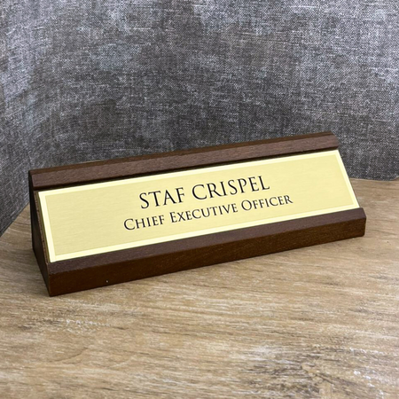 CombiCraft Bureau naambordje Presidium 200x54mm met tekst - per stuk