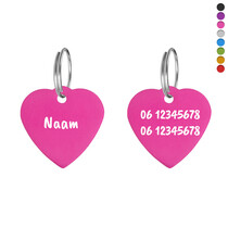 Hondenpenning hartje middel met tekst