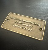 CombiCraft Gegoten logo plaatje 70x35mm met gaten vanaf 100 stuks