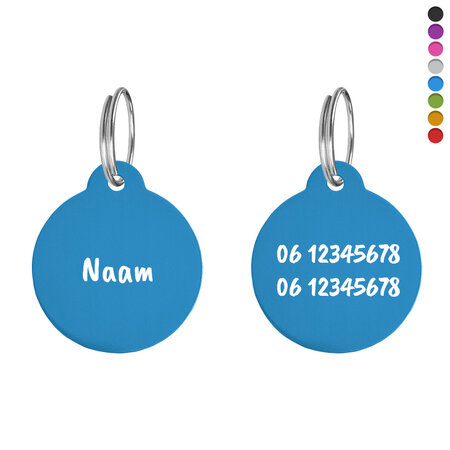 CombiCraft Hondenpenning aluminium rond Ø30mm met naam en tekst – per stuk