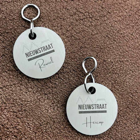 CombiCraft Aluminium sleutellabel met eigen logo zilverkleurig  - per stuk