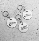 Aluminium sleutellabel met eigen logo zilverkleurig  - per stuk