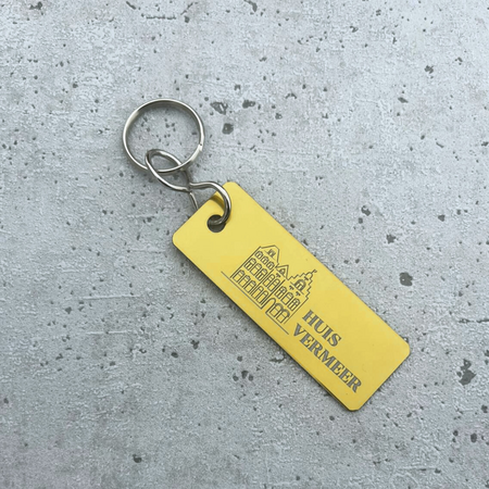 Aluminium sleutellabel 25x70mm met nummer en logo - per stuk