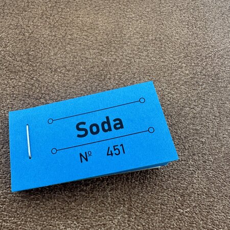 Consumptiebon soda in blauw 50x30mm - per 50 bonnen