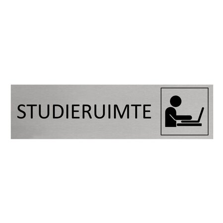 Aluminium deurbordje Studieruimte 165 x 45 mm - per 1 stuk