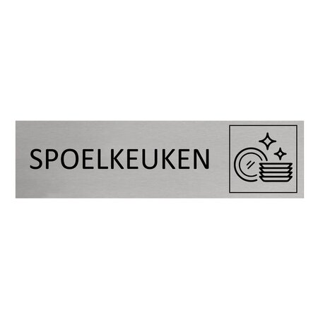 Aluminium deurbordje Spoelkeuken 165 x 45 mm - per 1 stuk