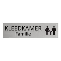 Zilver aluminium deurbordje Familie kleedkamer