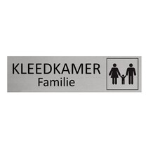 Zilver aluminium deurbordje Familie kleedkamer
