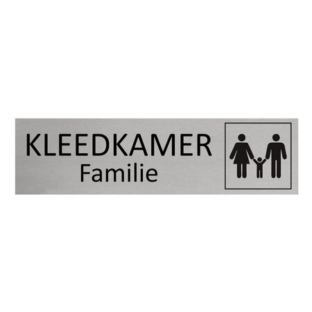 Aluminium deurbordje Familie kleedkamer 165 x 45 mm - per 1 stuk