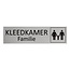Aluminium deurbordje Familie kleedkamer 165 x 45 mm - per 1 stuk