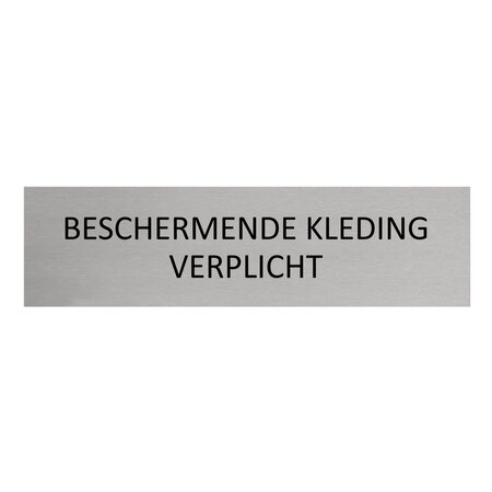 CombiCraft Aluminium deurbordje Beschermende kleding verplicht 165 x 45 mm - per 1 stuk