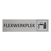 Zilver aluminium deurbordje Flexwerkplek