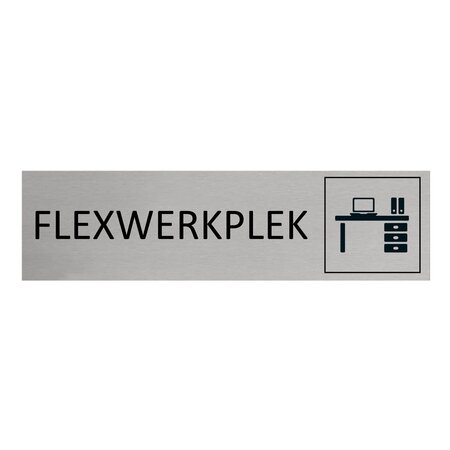 Aluminium deurbordje Flexwerkplek 165 x 45 mm - per 1 stuk