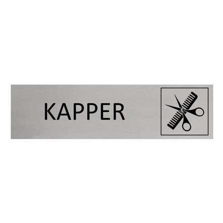 Aluminium deurbordje Kapper 165 x 45 mm - per 1 stuk