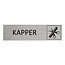 Aluminium deurbordje Kapper 165 x 45 mm - per 1 stuk