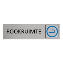 Zilver aluminium deurbordje Rookruimte