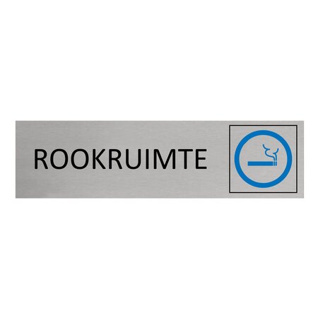Aluminium deurbordje Rookruimte 165 x 45 mm - per 1 stuk