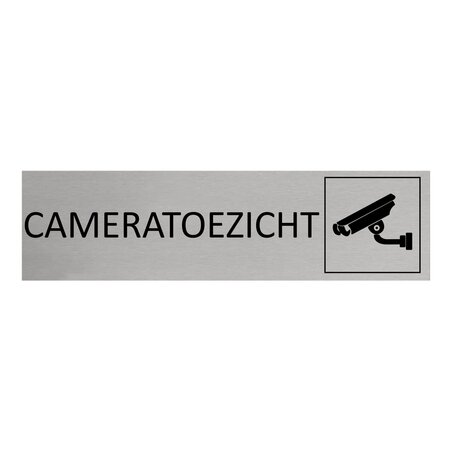 Aluminium deurbordje Cameratoezicht 165 x 45 mm - per 1 stuk