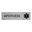 Aluminium deurbordje Apotheek 165 x 45 mm - per 1 stuk