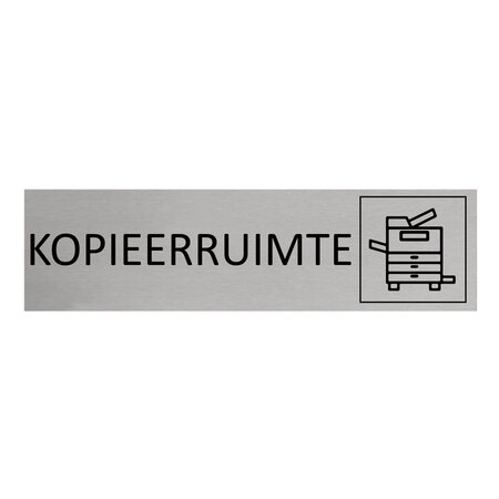 Aluminium deurbordje Kopieerruimte 165 x 45 mm - per 1 stuk