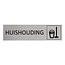 Aluminium deurbordje Huishouding 165 x 45 mm - per 1 stuk