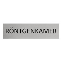 Zilver aluminium deurbordje Röntgenkamer