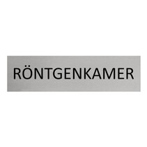 Zilver aluminium deurbordje Röntgenkamer