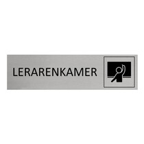 Zilver aluminium deurbordje Lerarenkamer