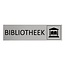 CombiCraft Aluminium deurbordje Bibliotheek 165 x 45 mm - per 1 stuk