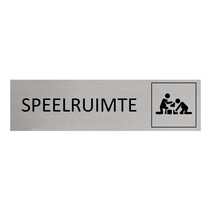 Zilver aluminium deurbordje Speelruimte